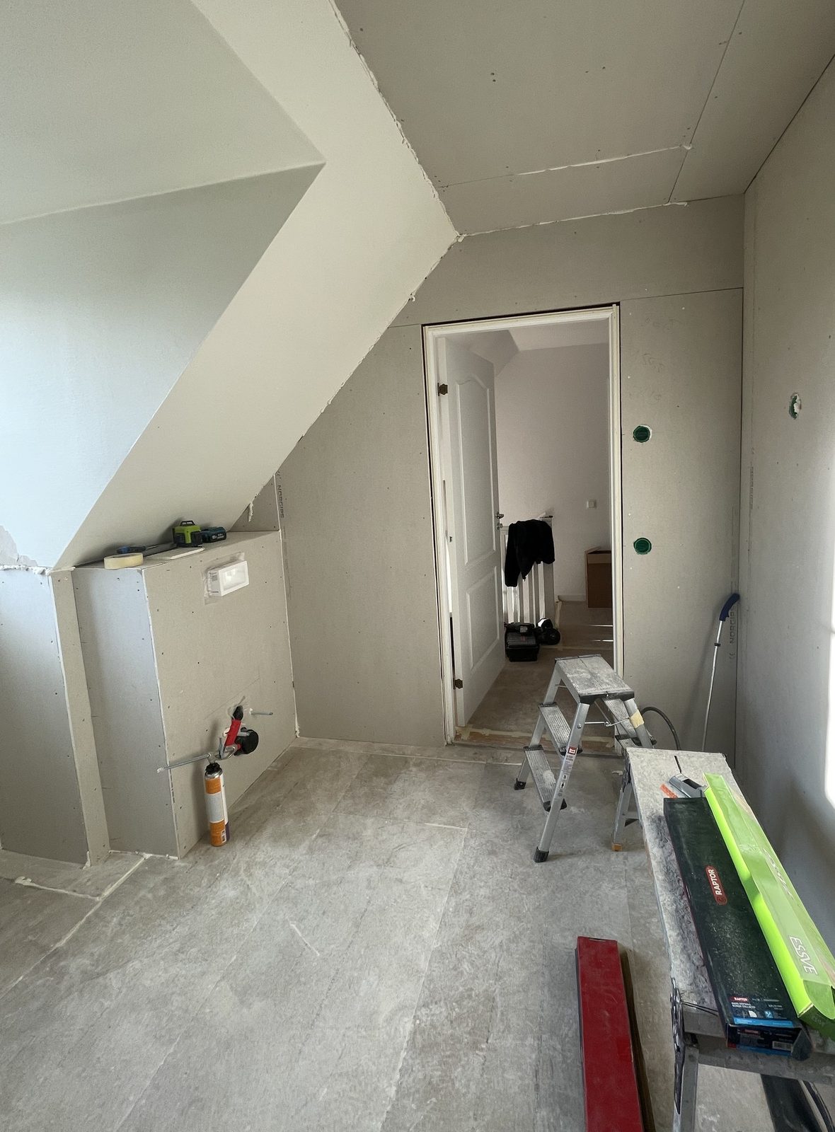 Badrummet under arbetet